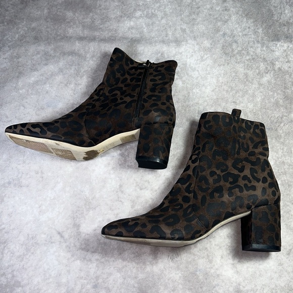 NWOT Stuart Weitzman Women Sz 7M / EU 37.5 Leopard Print Ankle Boots Animal - Picture 4 of 10